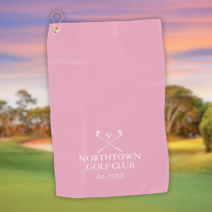 Personalisierter rosa Golfclub-Name Golfhandtuch