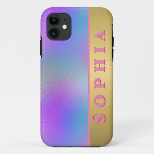 Personalisierter rosa-grüner und blauer Farbverlau Case-Mate iPhone Hülle