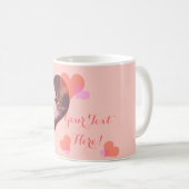Personalisierter rosa HerzenValentine Kaffeetasse (VorderseiteRechts)