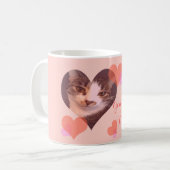 Personalisierter rosa HerzenValentine Kaffeetasse (Vorderseite Links)