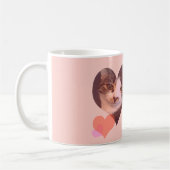 Personalisierter rosa HerzenValentine Kaffeetasse (Links)