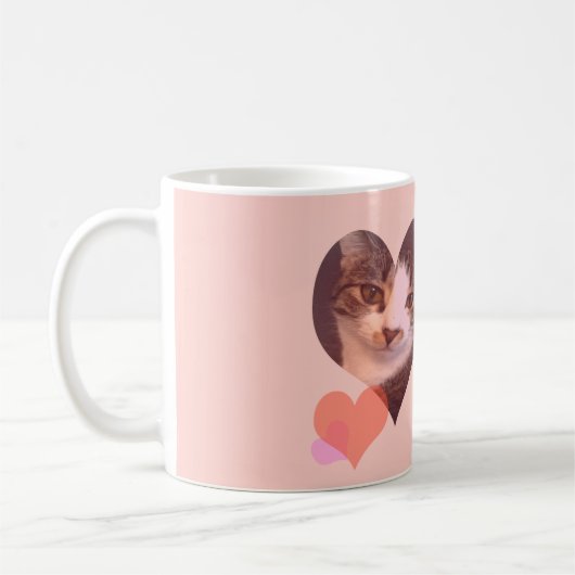 Personalisierter rosa HerzenValentine Kaffeetasse (Links)