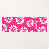 Personalisierter rosa Hibiskus Blume Blumenmotte Yogamatte (Vorderseite (Horizontal))