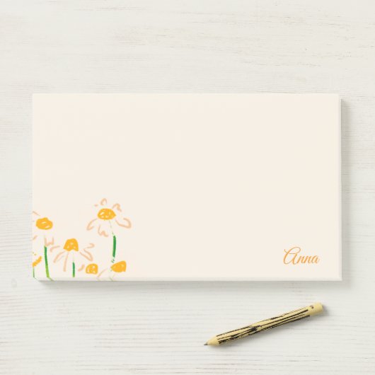 Personalisierter Rosa Hintergrund Post-it Klebezettel (Auf Schreibtisch)