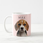 Personalisierter rosa Hund-Foto-Mug Kaffeetasse (Links)