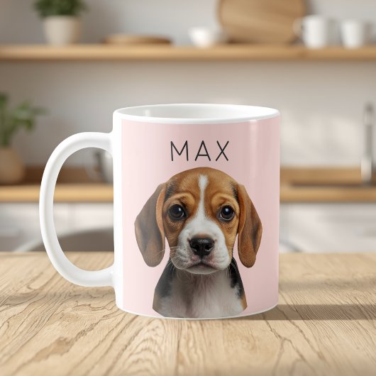Personalisierter rosa Hund-Foto-Mug Kaffeetasse