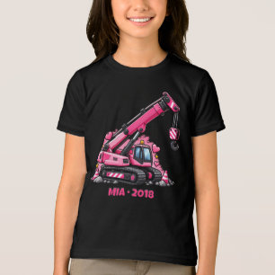 Personalisierter rosa kleiner Kran Tri-Blend Shirt