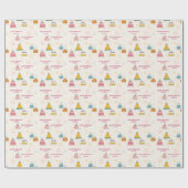 Personalisierter rosa Konfetti schwebender Geburts Geschenkpapier (Flach)
