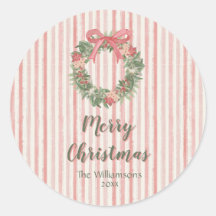 Personalisierter rosa Kranz Weihnachten