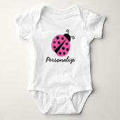 Personalisierter rosa Ladybug-Strampler für Kleink Baby Strampler (Vorderseite)