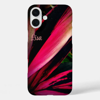 Personalisierter rosa Leaf Apple iPhone Case