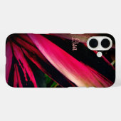 Personalisierter rosa Leaf Apple iPhone Case (Rückseite (Horizontal))