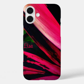 Personalisierter rosa Leaf Apple iPhone Case