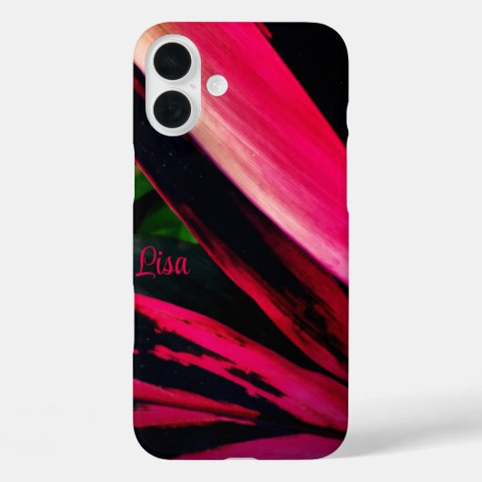 Personalisierter rosa Leaf Apple iPhone Case (Rückseite)