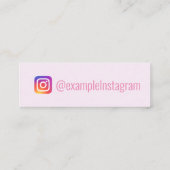 Personalisierter "rosa Leaf"-Instagramm Mini Visitenkarte (Rückseite)
