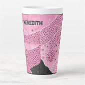 Personalisierter rosa Leopard-Collage-Latte-Mug Milchtasse (Vorderseite)