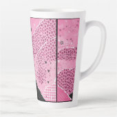 Personalisierter rosa Leopard-Collage-Latte-Mug Milchtasse (Rechts)