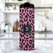 Personalisierter Rosa Leopard Thermosbecher