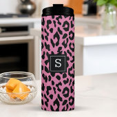 Personalisierter Rosa Leopard Thermosbecher