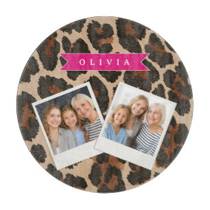 Personalisierter Rosa Leoparden Druck Chic Tier Pr Schneidebrett