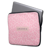 Personalisierter Rosa Leopardenprint Laptopschutzhülle (Vorderseite Links)