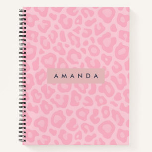 Personalisierter Rosa Leopardenprint Notizblock