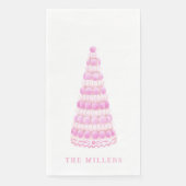 Personalisierter rosa Macaron-Turm Serviette (Vorderseite)