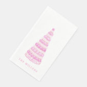Personalisierter rosa Macaron-Turm Serviette (Ecke)