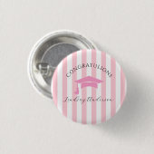 Personalisierter Rosa Mädchen-Abschluss Button (Vorne & Hinten)