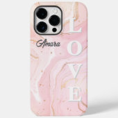 Personalisierter rosa Marmor Case-Mate iPhone Hülle (Rückseite)