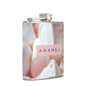 Personalisierter Rosa Marshmallow-Traum Flachmann (Rechts)