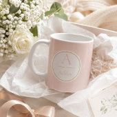 Personalisierter rosa Monogramm-Name Elegant  Kaffeetasse