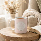 Personalisierter rosa Monogramm-Name Elegant  Kaffeetasse