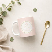 Personalisierter rosa Monogramm-Name Elegant  Kaffeetasse