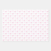 Personalisierter rosa Name Anfangsbuchstabe Geschenkpapier Set (Vorderseite)