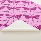 Personalisierter Rosa-Name-Drachenmappendecke Sherpadecke (3/4)