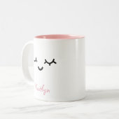 Personalisierter Rosa Name Zweifarbige Tasse (Vorderseite Links)