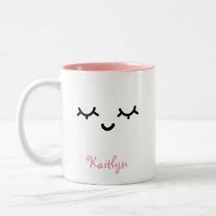 Personalisierter Rosa Name Zweifarbige Tasse