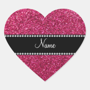 Personalisierter rosa NamensGlitter Herz-Aufkleber