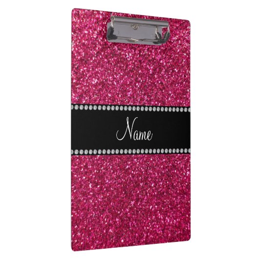 Personalisierter rosa NamensGlitter Klemmbrett (Rechts)