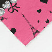 Personalisierter rosa Namensturm Paris Eiffel Fleecedecke (Ecke)