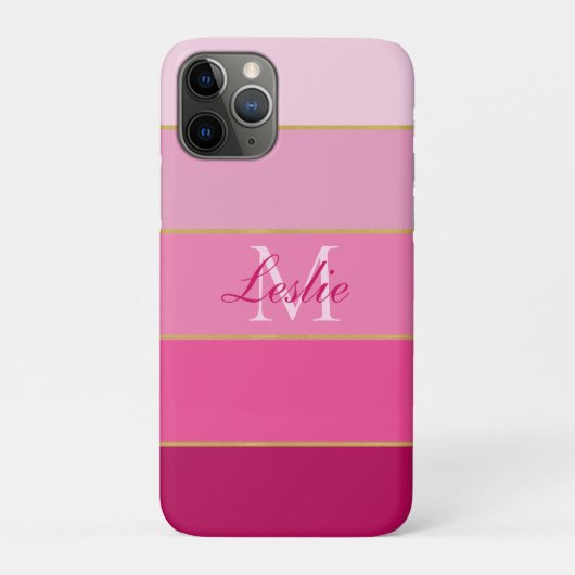 Personalisierter rosa Ombre-Farbblock Case-Mate iPhone Hülle (Rückseite)