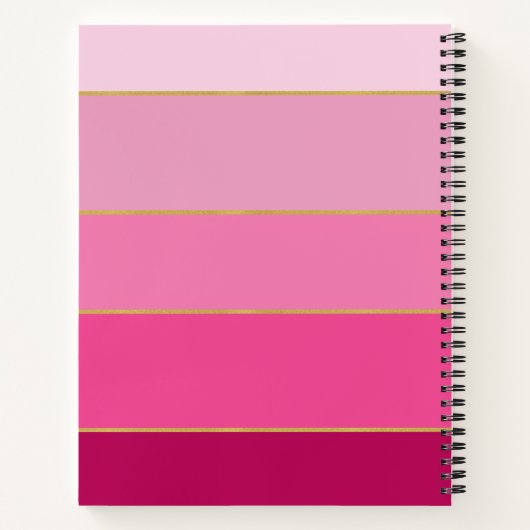 Personalisierter rosa Ombre-Farbblock Notizblock (Rückseite)