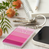 Personalisierter rosa Ombre-Farbblock Schlüsselanhänger (Vorderseite rechts)