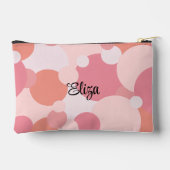 Personalisierter, rosa-orangefarbener Toilettenbeu Zubehörtasche (Rückseite)