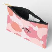 Personalisierter, rosa-orangefarbener Toilettenbeu Zubehörtasche (Offen)