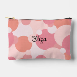 Personalisierter, rosa-orangefarbener Toilettenbeu Zubehörtasche