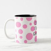 Personalisierter rosa Polka-Punkt Zwei-Tonte Zweifarbige Tasse (Links)