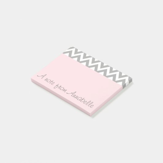 Personalisierter rosa Post It Notes Office-Geschen Post-it Klebezettel (angewinkelt)
