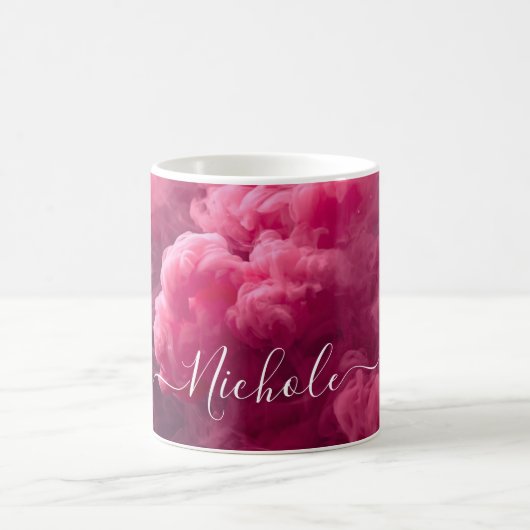 Personalisierter Rosa Rauch Kaffeetasse (Mittel)
